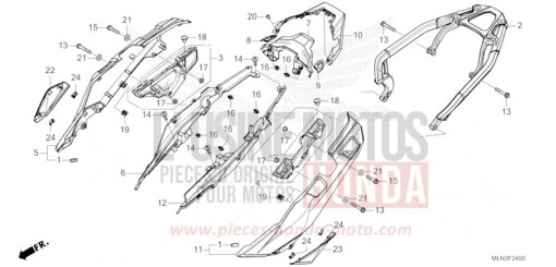 COUVERCLE LATERAL/PORTE-BAGAGE ARRIERE (1) CRF1100A3R de 2024